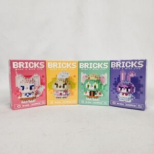 Bricks Micro Building Blocks - Lot 4 - Animals (Cat, Bunny, Mouse, Dog)‎